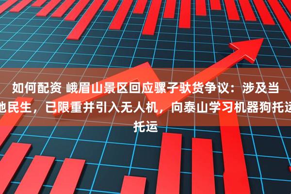 如何配资 峨眉山景区回应骡子驮货争议：涉及当地民生，已限重并引入无人机，向泰山学习机器狗托运