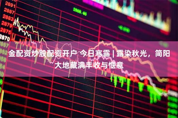 金配资炒股配资开户 今日寒露 | 露染秋光，简阳大地藏满丰收与惬意